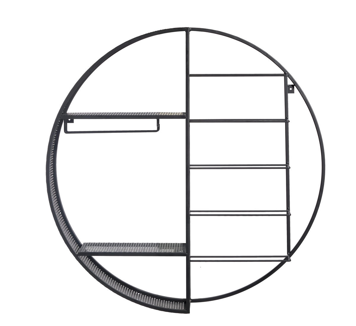 WEINREGAL  - Schwarz, Trend, Metall (80/80/15cm) - Landscape