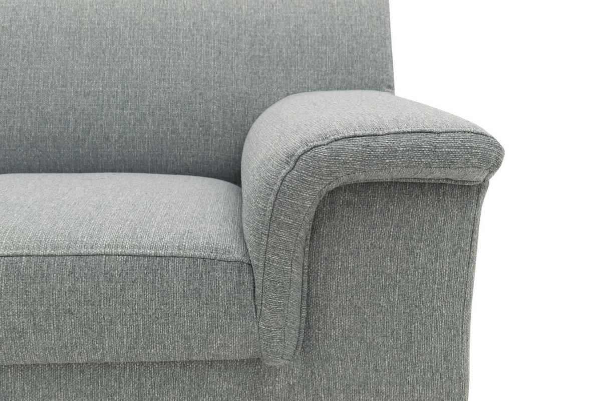 3-SITZER-SOFA Webstoff Silberfarben  - Chromfarben/Silberfarben, KONVENTIONELL, Textil/Metall (190/72/80cm) - MID.YOU
