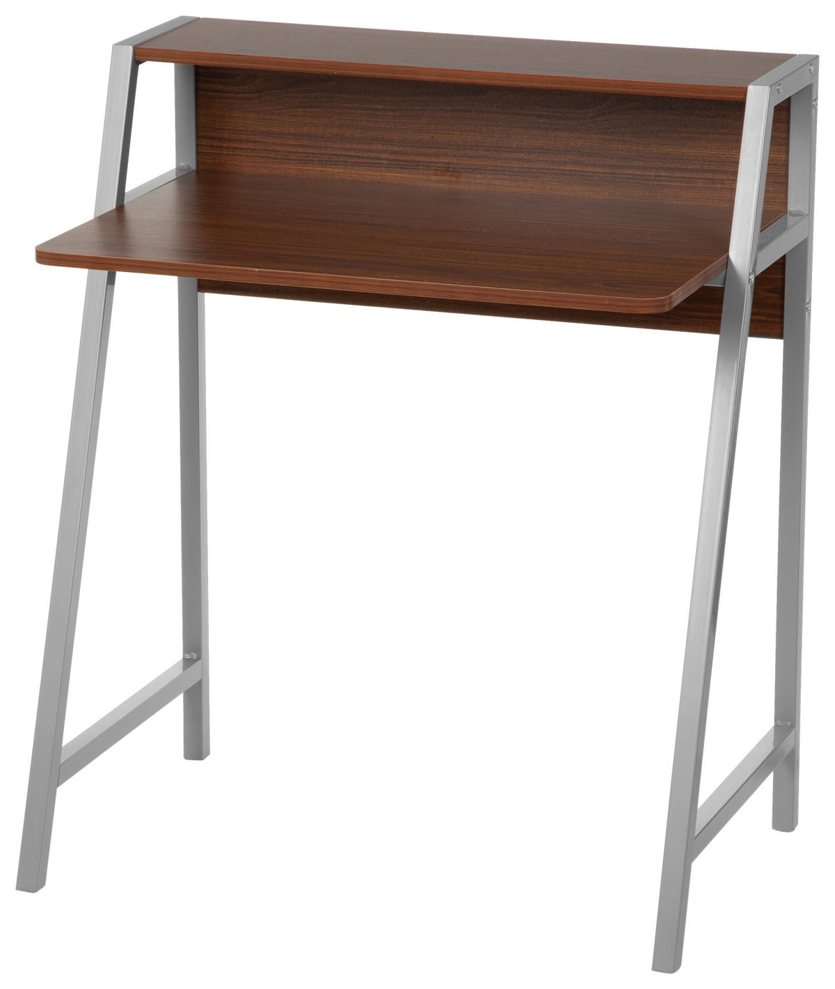 PSACÍ STŮL, barvy stříbra, barvy vlašských ořechů, 78/89/51 cm - barvy stříbra/barvy vlašských ořechů, Moderní, kov/kompozitní dřevo (78/89/51cm) - MID.YOU
