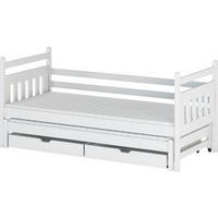 VÝSUVNÁ POSTEL, 90/200 cm, bílá - bílá/barvy břízy, Moderní, dřevo/kompozitní dřevo (90/200cm) - MID.YOU