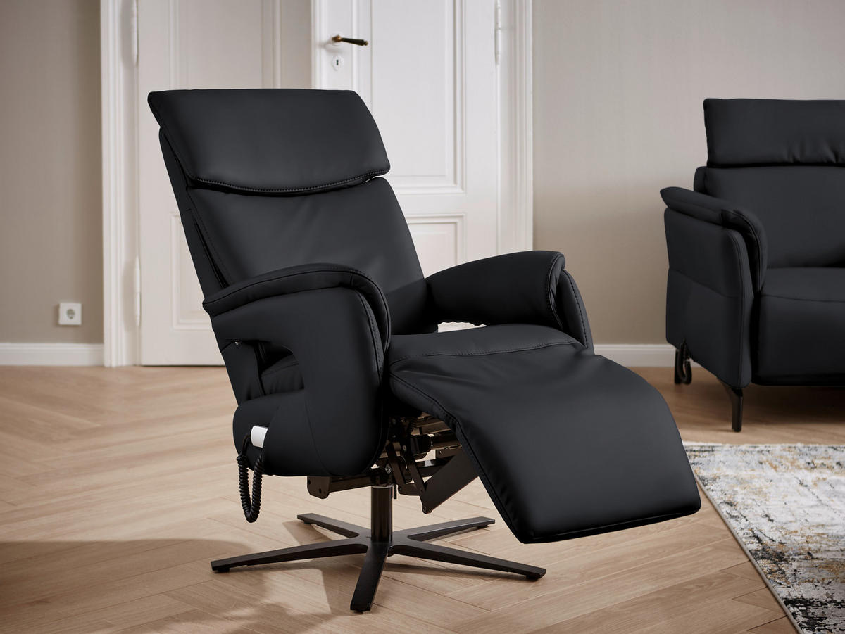 RELAXSESSEL in Leder Anthrazit  - Anthrazit/Schwarz, Design, Leder/Metall (70/117/85cm) - Dieter Knoll