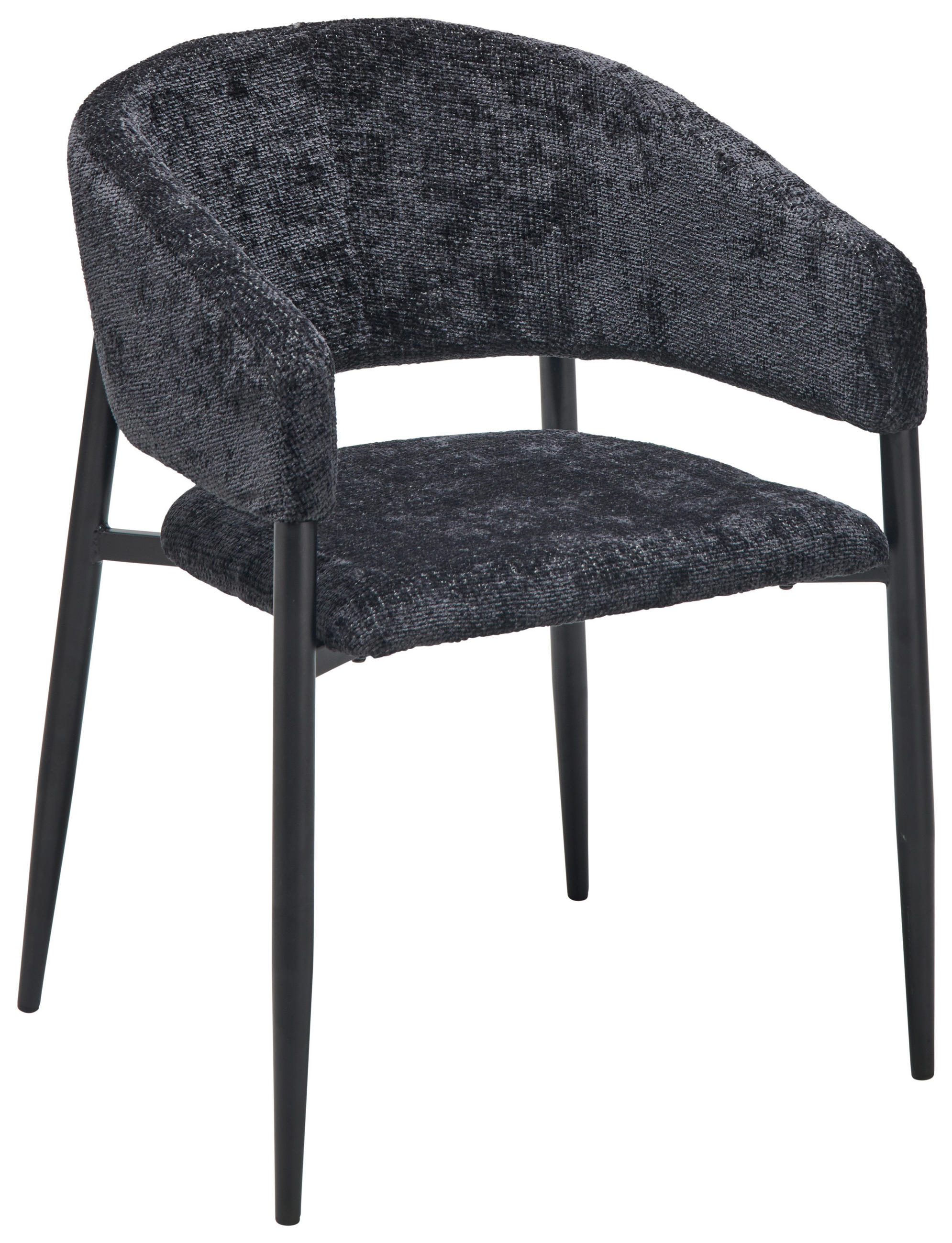 ARMLEHNSTUHL  in Eisen Webstoff  - Anthrazit/Schwarz, LIFESTYLE, Holz/Textil (50/82/59cm) - MID.YOU