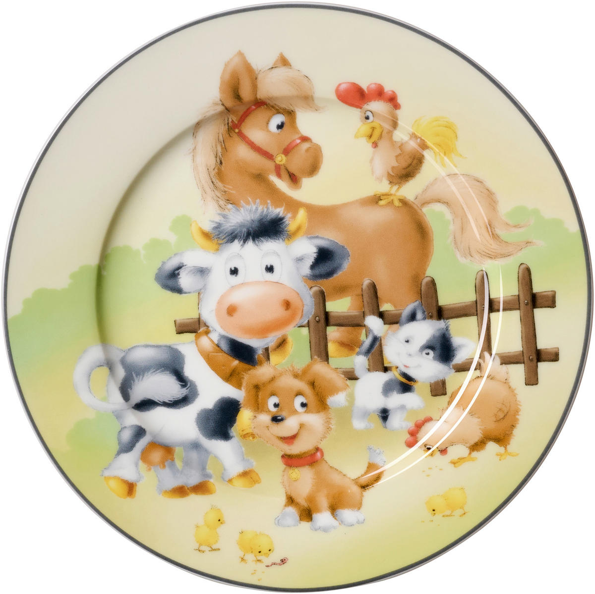 KINDERTELLER Hoftiere Porzellan  - Gelb/Braun, KONVENTIONELL, Keramik (19/19/2cm) - Ritzenhoff Breker