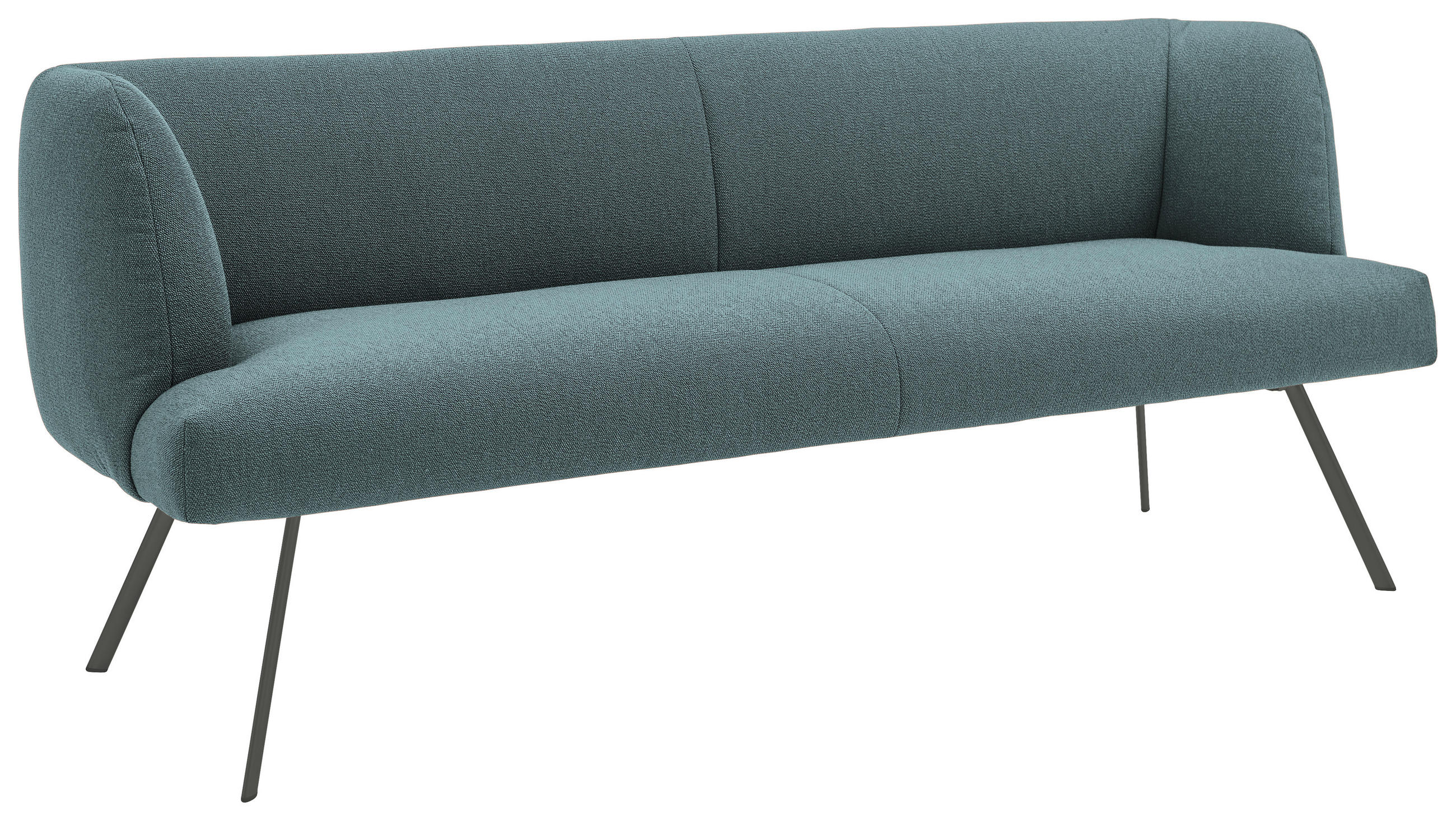 SITZBANK 200/87/64 cm  in Anthrazit, Türkis  - Türkis/Anthrazit, Design, Textil/Metall (200/87/64cm) - Venjakob