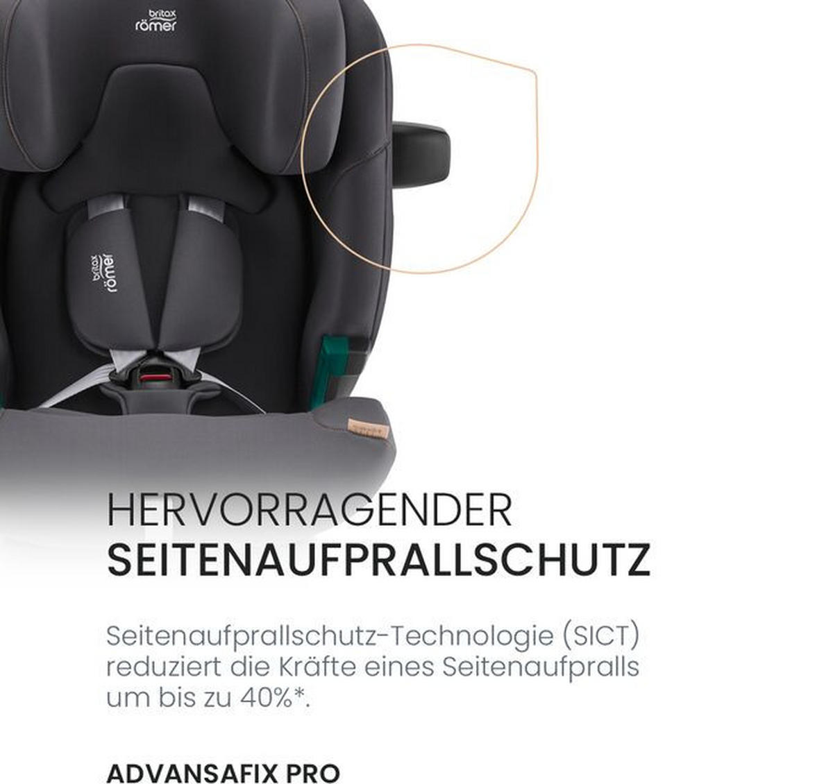 KINDERAUTOSITZ Advansafix Pro  - Schwarz, Basics, Kunststoff/Textil (44/60/48cm) - Britax Römer