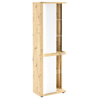 VITRINĂ  in alb  - argintiu/alb, Design, plastic/sticlă (66/209/37cm) - Livetastic