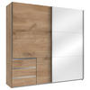 SCHWEBETÜRENSCHRANK in Eichefarben, Weiss  - Chromfarben/Weiss, Modern, Holzwerkstoff (250/236/65cm) - MID.YOU