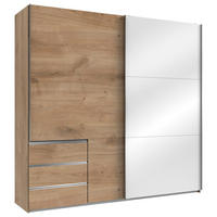 GARDEROB MED SKJUTDÖRRAR 250/236/65 cm 2-dörrar - vit/kromfärg, Modern, trämaterial (250/236/65cm) - MID.YOU