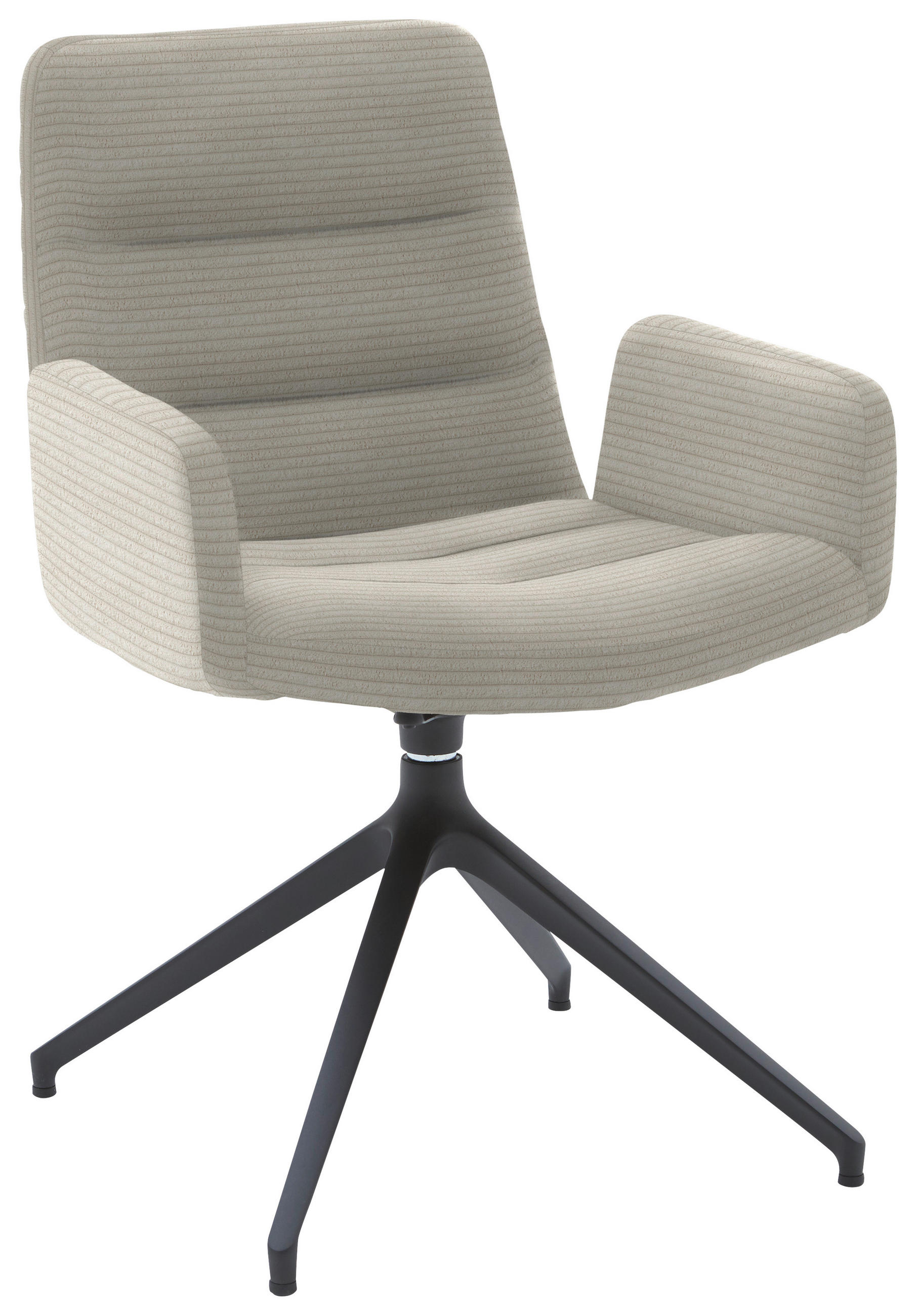 ARMLEHNSTUHL  in Cord  - Schwarz/Naturfarben, Design, Textil/Metall (61/88/66cm) - Dieter Knoll