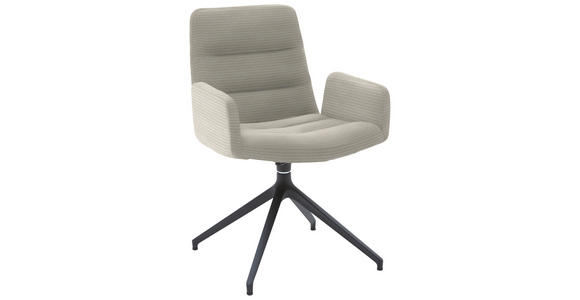 ARMLEHNSTUHL  in Cord  - Schwarz/Naturfarben, Design, Textil/Metall (61/88/66cm) - Dieter Knoll