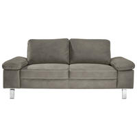 2-SITZER-SOFA Mikrofaser Taupe  - Taupe/Chromfarben, Design, Textil/Metall (194/86/97cm) - Hom`in