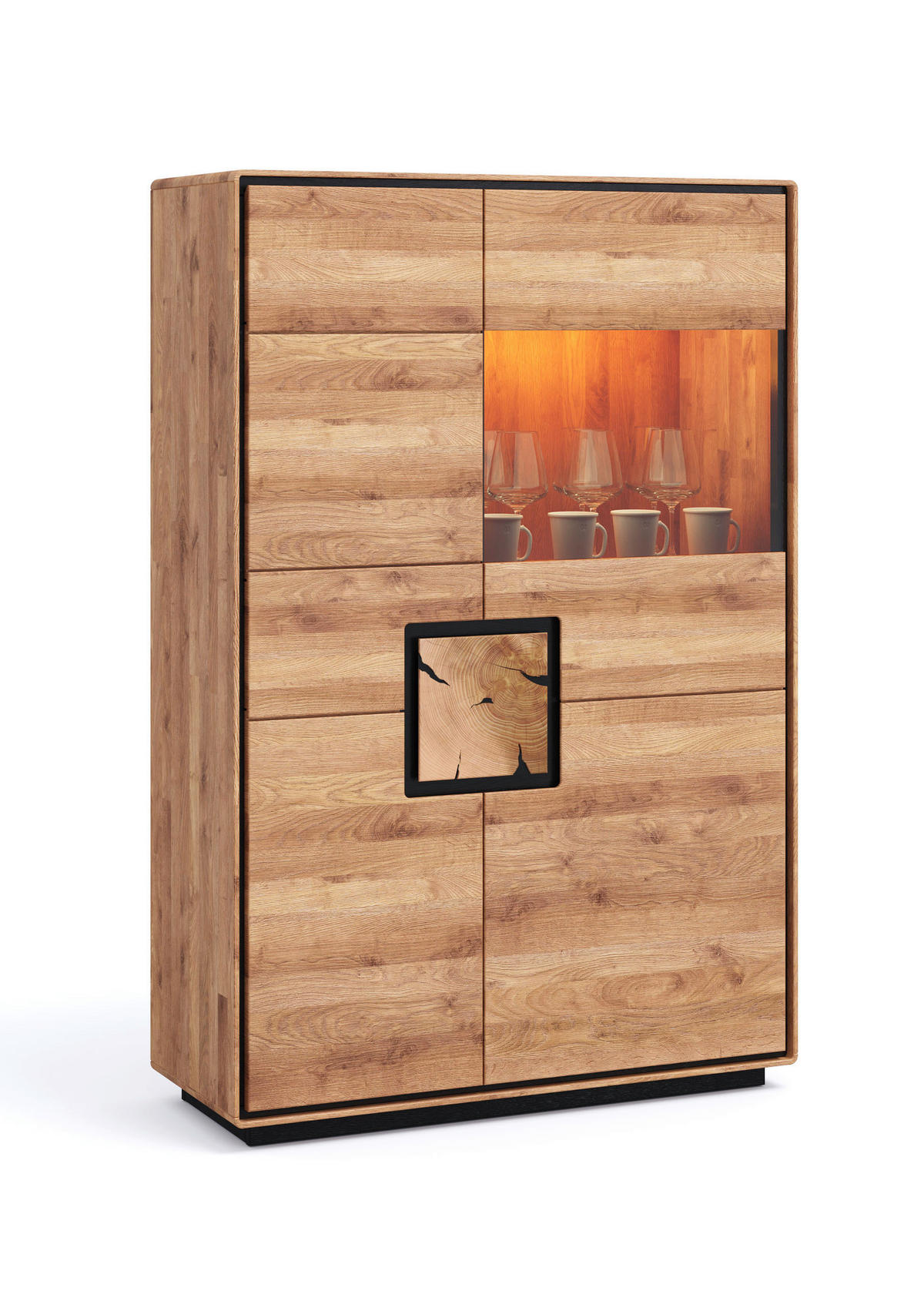 HIGHBOARD  100/152/40 cm  - Wildeiche/Schwarz, Basics, Holz (100/152/40cm) - Livetastic