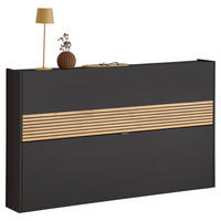 HÄNGESCHUHSCHRANK Graphitfarben, Eichefarben  - Eichefarben/Schwarz, Design, Holzwerkstoff/Metall (140/83/18cm) - Voleo