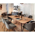 ESSTISCH Wildeiche massiv rechteckig Schwarz, Eichefarben  - Eichefarben/Schwarz, Design, Holz/Metall (140/90/76cm) - Voleo