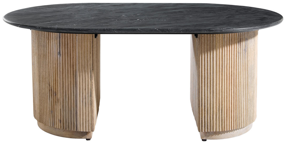 COUCHTISCH Mangoholz vollmassiv 110/70/45 cm rechteckig Naturfarben, Schwarz  - Schwarz/Naturfarben, Design, Holz/Stein (110/70/45cm) - Livetastic