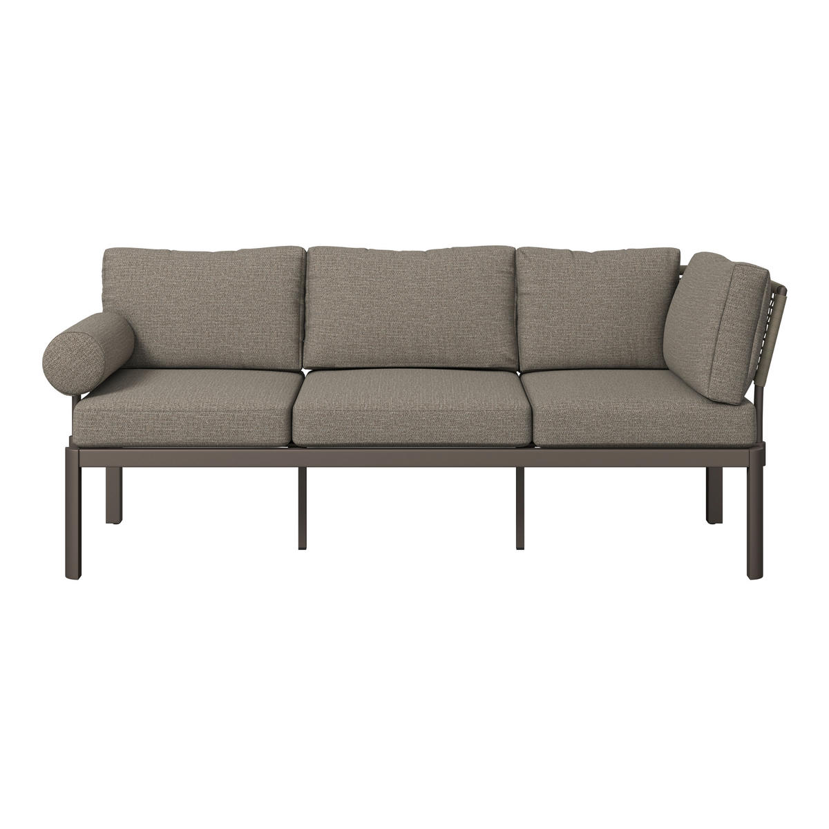 LOUNGEGARNITUR 3-teilig  219/238 cm  Aluminium  - Taupe/Naturfarben, Design, Kunststoff/Textil (219/238cm) - Amatio
