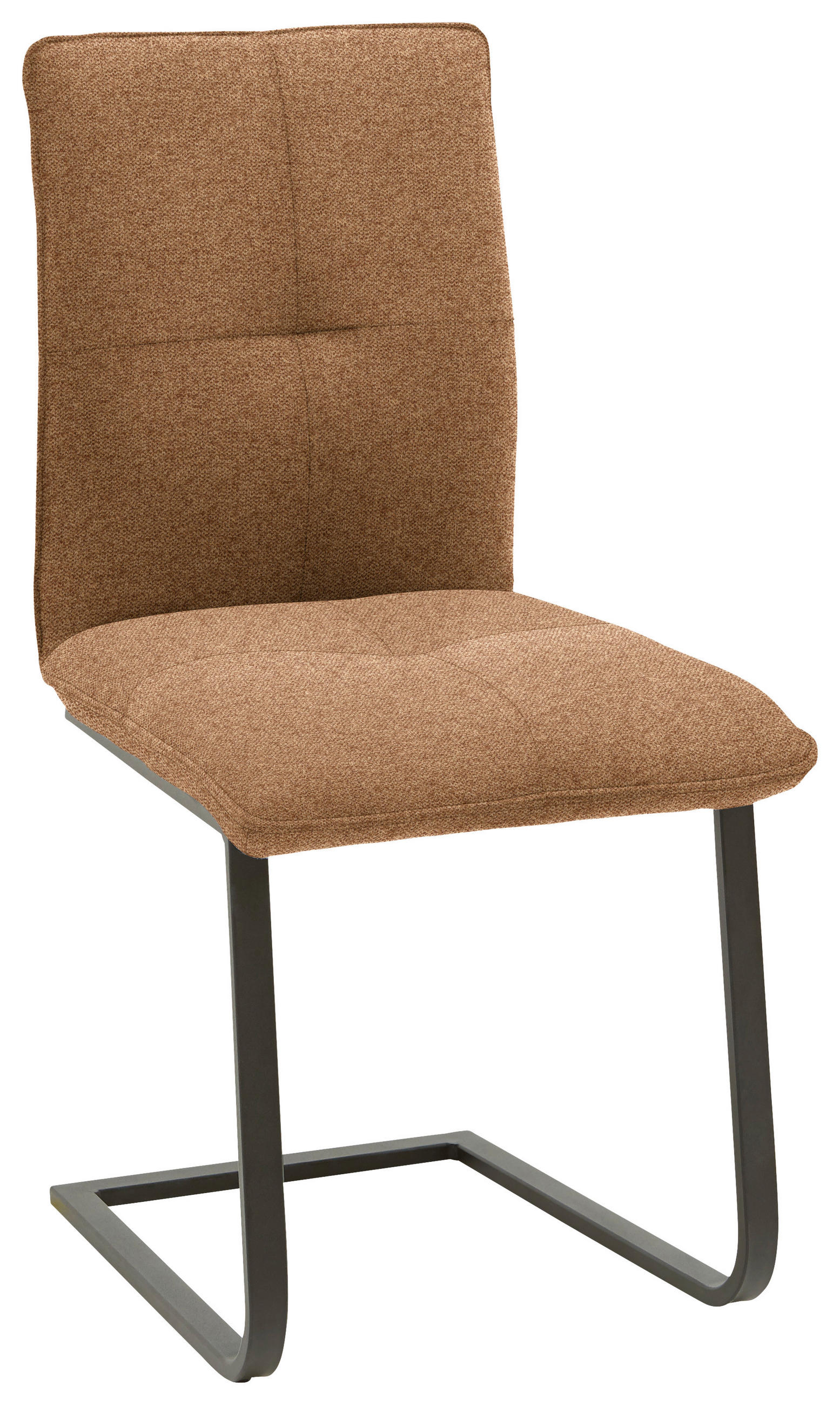 SCHWINGSTUHL  in Stahl Flachgewebe  - Cognac/Schwarz, Design, Textil/Metall (46/95/62cm) - Dieter Knoll