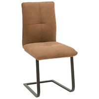 SCHWINGSTUHL  in Stahl Flachgewebe  - Cognac/Schwarz, Design, Textil/Metall (46/95/62cm) - Dieter Knoll
