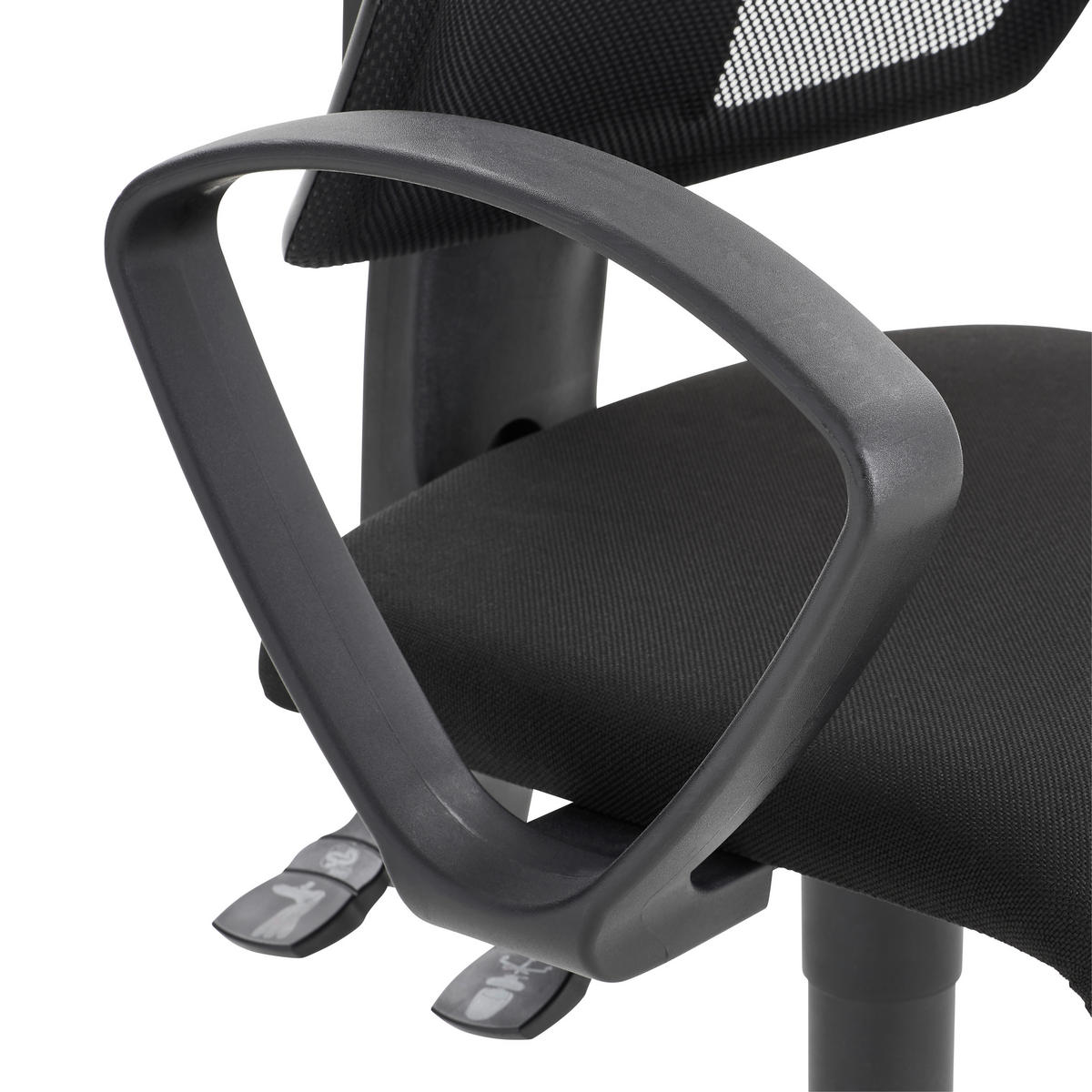 DREHSTUHL Schwarz  - Schwarz, Design, Kunststoff/Metall (48/103-111/48cm) - Topstar