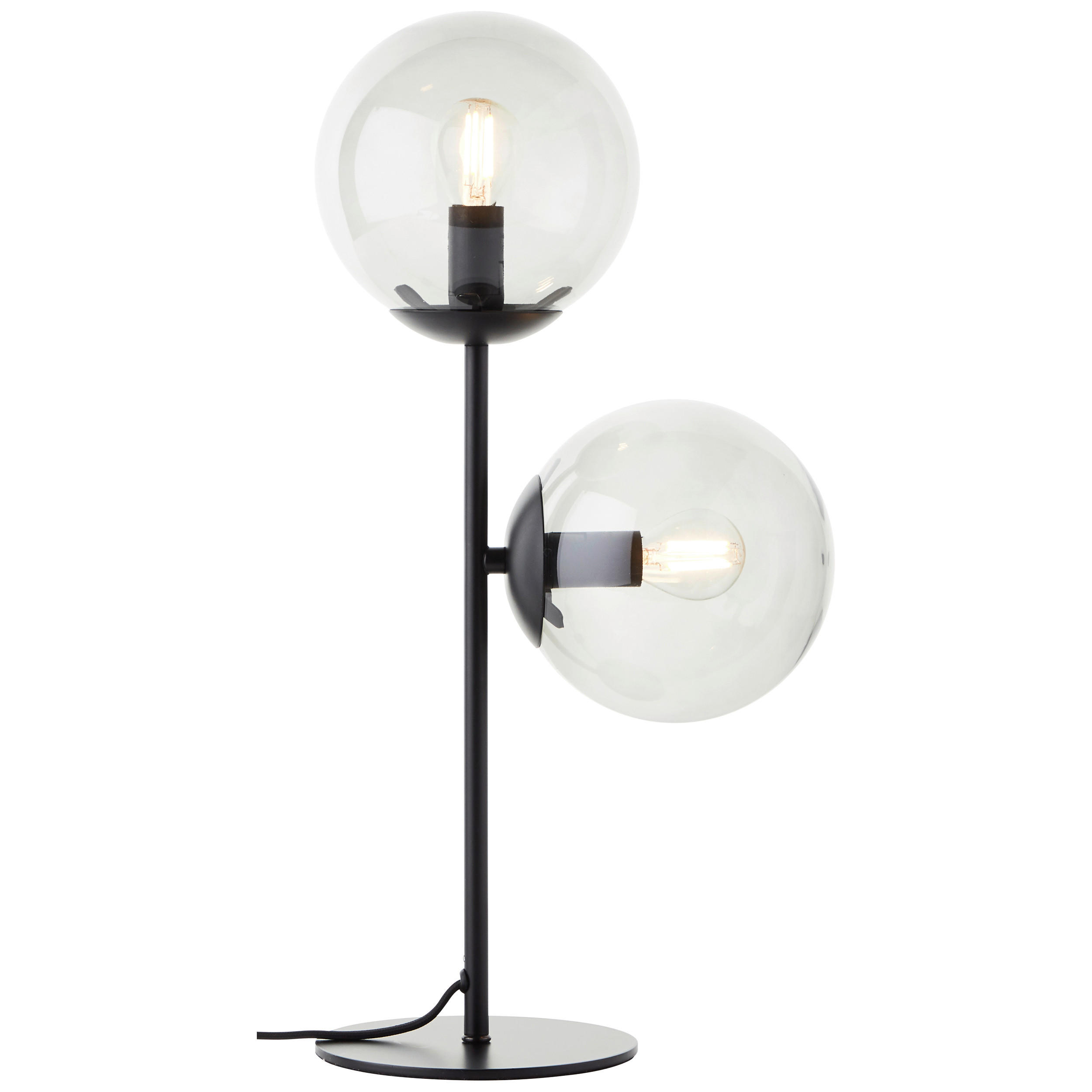 TISCHLEUCHTE   - Schwarz, Design, Glas/Metall (48,2/24/15cm) - Brilliant