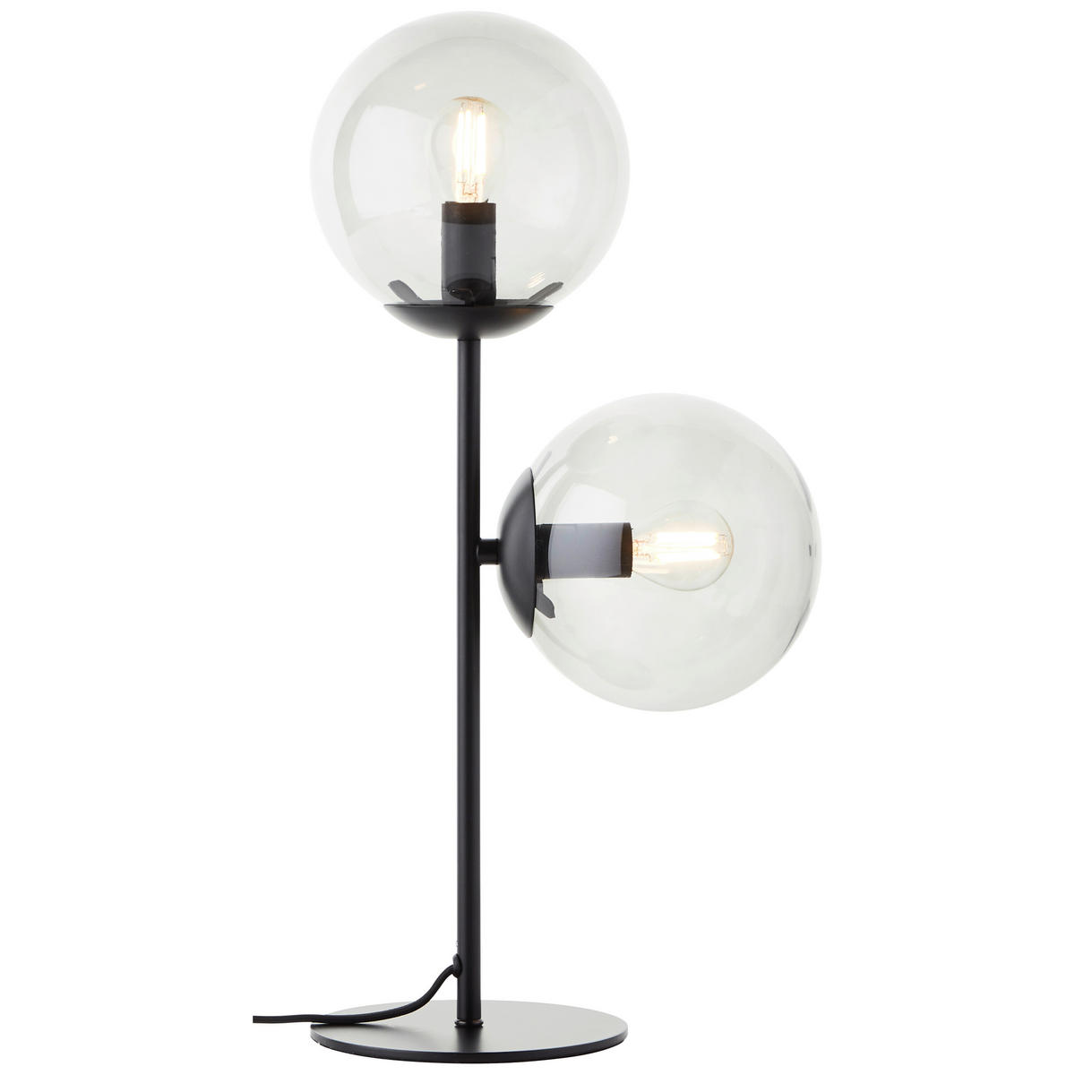 TISCHLEUCHTE   - Schwarz, Design, Glas/Metall (48,2/24/15cm) - Brilliant
