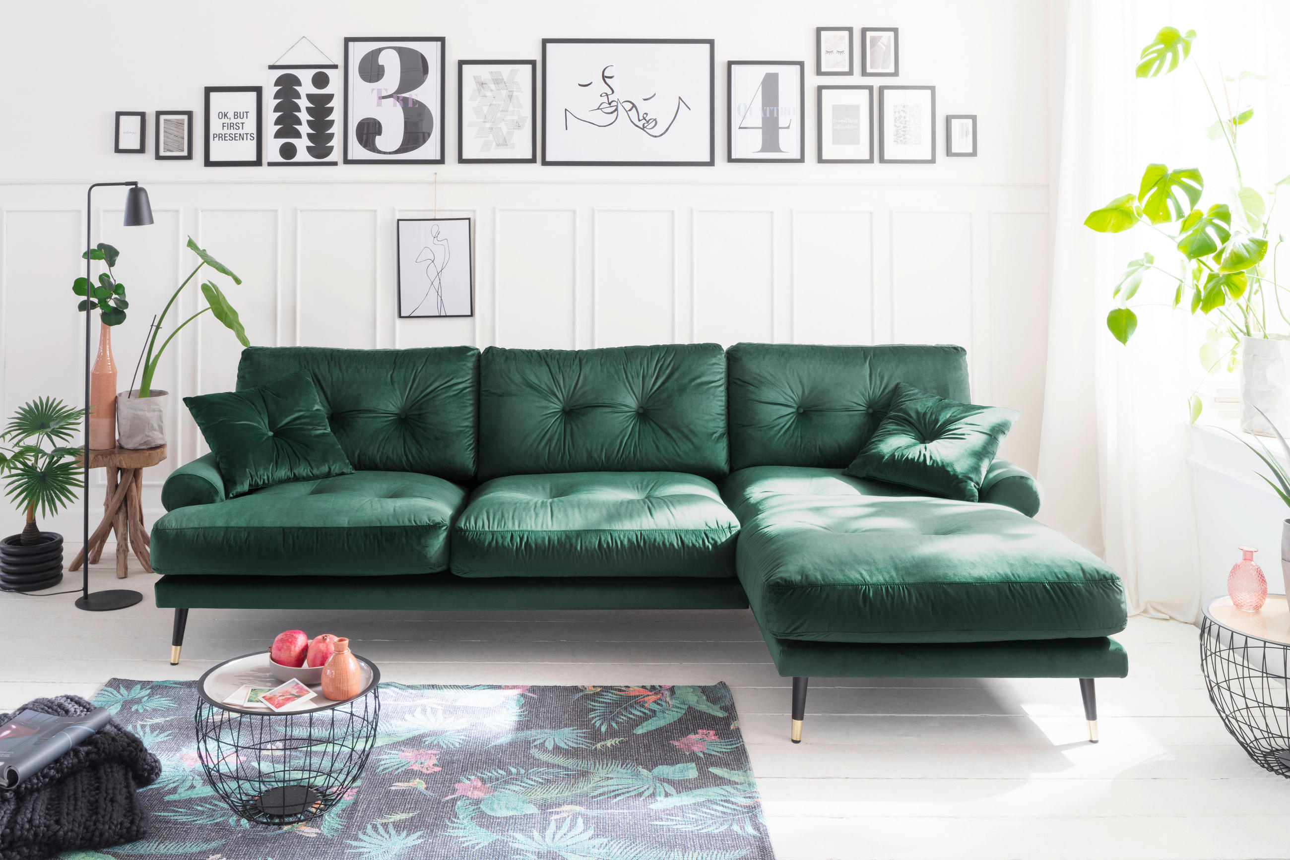 ECKSOFA Eckteil  TOKIO-2S.REC Grün  - Grün, MODERN, Holz/Textil (275/157cm) - MID.YOU