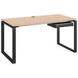 JUGENDSCHREIBTISCH 160/80/72 cm  - Eichefarben/Anthrazit, Design, Holzwerkstoff/Metall (160/80/72cm) - Cantus