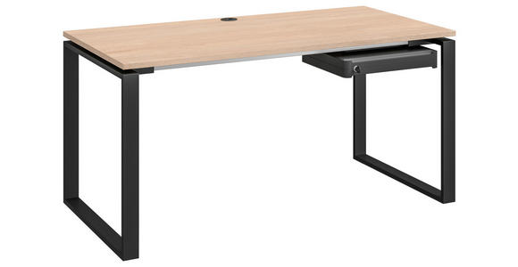 JUGENDSCHREIBTISCH 160/80/72 cm  - Eichefarben/Anthrazit, Design, Holzwerkstoff/Metall (160/80/72cm) - Cantus