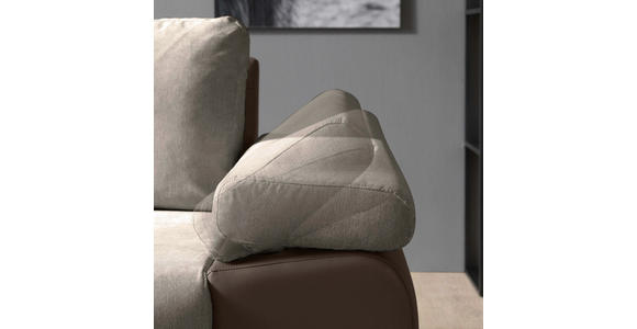 ECKSOFA in Flachgewebe Schlammfarben, Beige  - Schlammfarben/Beige, Design, Kunststoff/Textil (175/271cm) - Xora