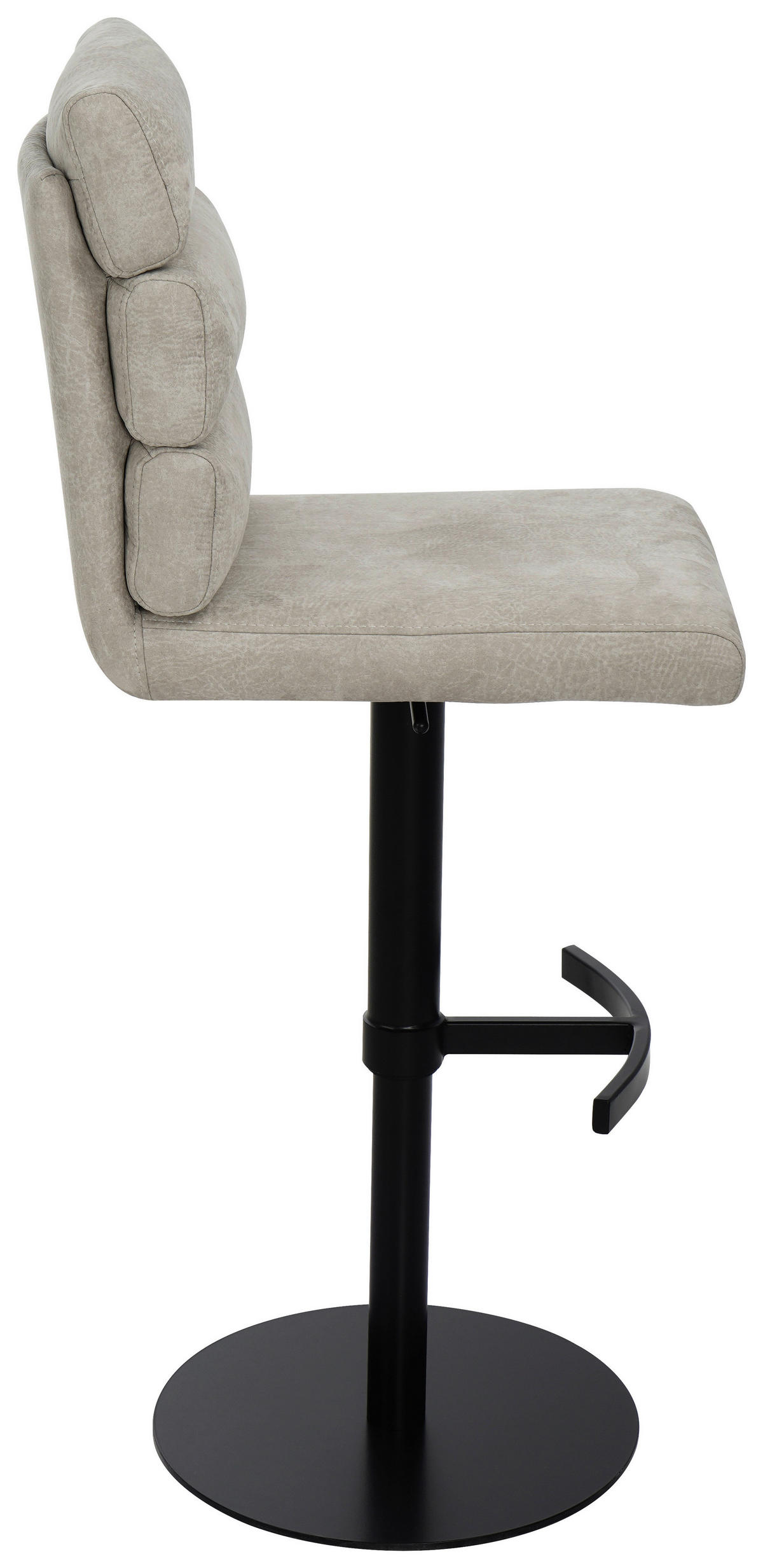 BARHOCKER Webstoff Sandfarben Eisen Stoffauswahl, Sitzfläche 360° drehbar  - Sandfarben/Schwarz, Design, Textil/Metall (42/90-117/58,5cm) - Novel