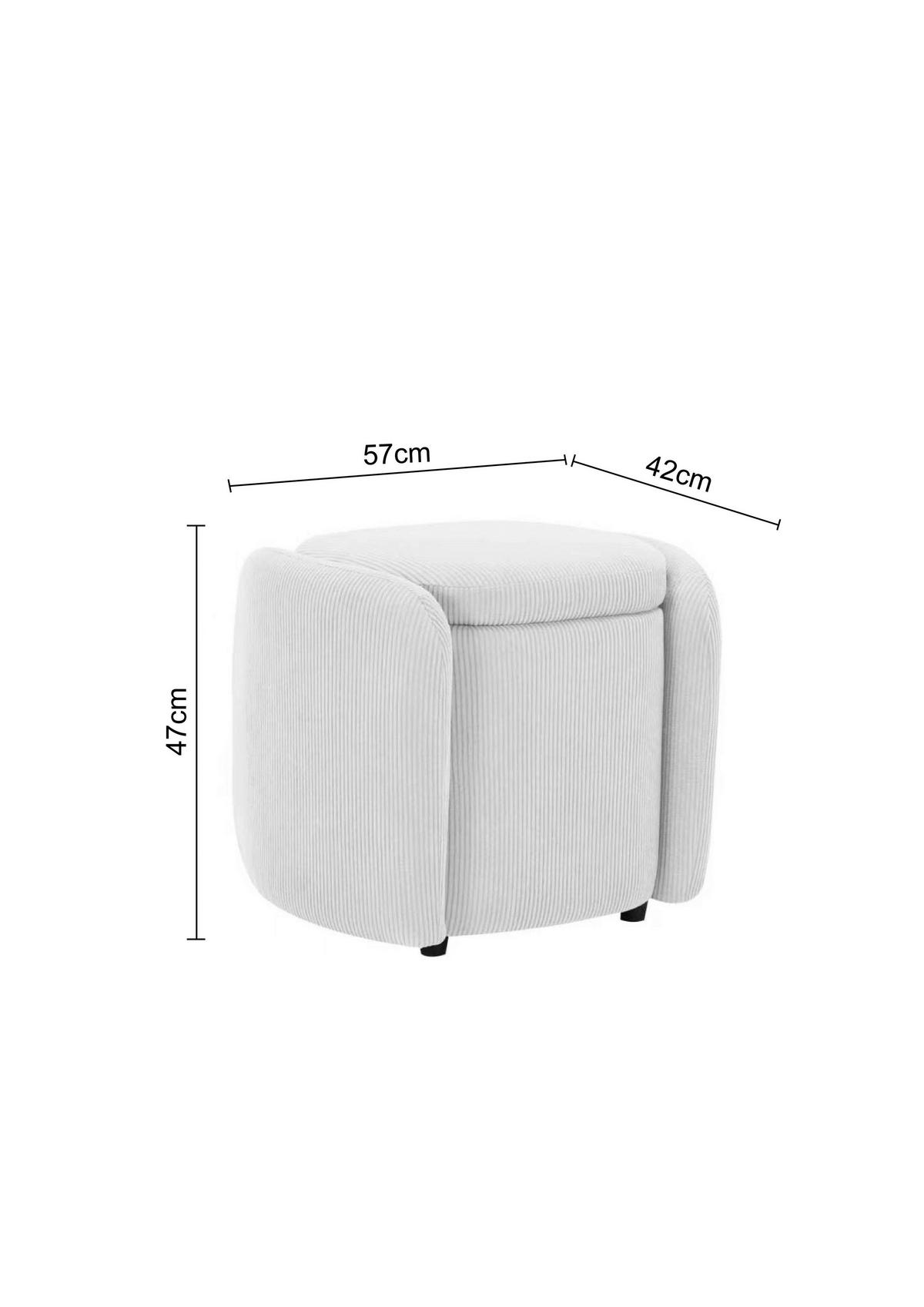 HOCKER in Textil Taupe  - Taupe/Schwarz, Design, Kunststoff/Textil (57/47/42cm) - P & B