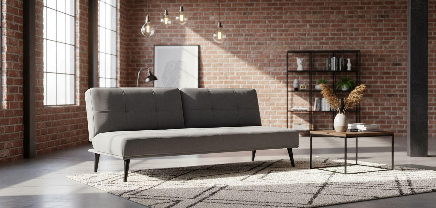 ZOFA S POSTELJNO FUNKCIJO,  siva tekstil  - črna/siva, Design, tekstil/les (191/81/81cm) - MID.YOU