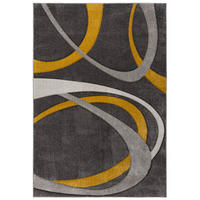 WEBTEPPICH 200/290 cm ELUDE ORB Grau, Dunkelgelb  - Dunkelgelb/Grau, KONVENTIONELL, Textil (200/290cm)