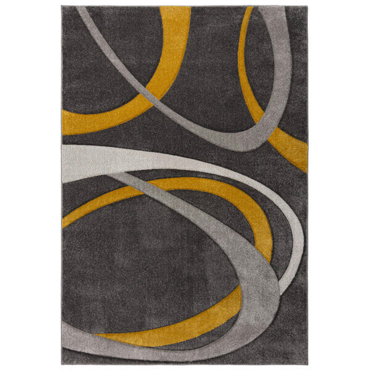 WEBTEPPICH 200/290 cm ELUDE ORB Grau, Dunkelgelb  - Dunkelgelb/Grau, KONVENTIONELL, Textil (200/290cm)