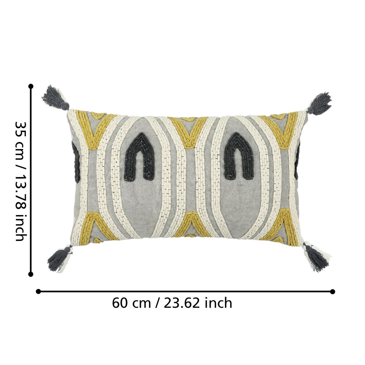 ZIERKISSEN  35/60 cm   - Gelb/Creme, Basics, Textil (35/60cm) - Eglo