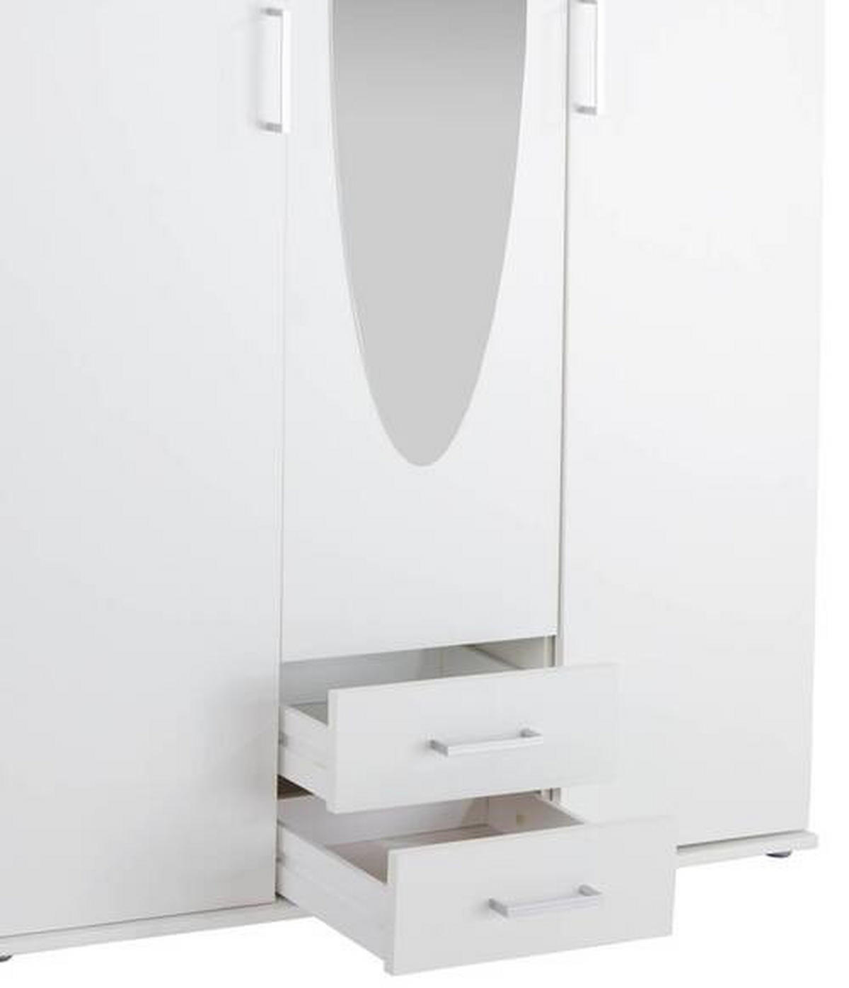 ORMAR S KLASIČNIM VRATIMA bijela   - bijela/boje aluminija, Moderno, drvni materijal/plastika (120/195/55cm)
