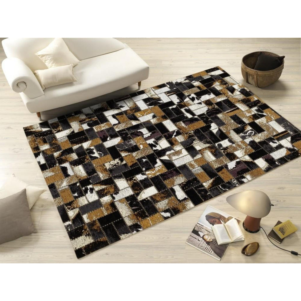 Thumbnail - Novel Webteppich Niobe Kalifa, Braun, Textil, Abstraktes, rechteckig, 170x240 cm, in verschiedenen Größen erhältlich, Te...