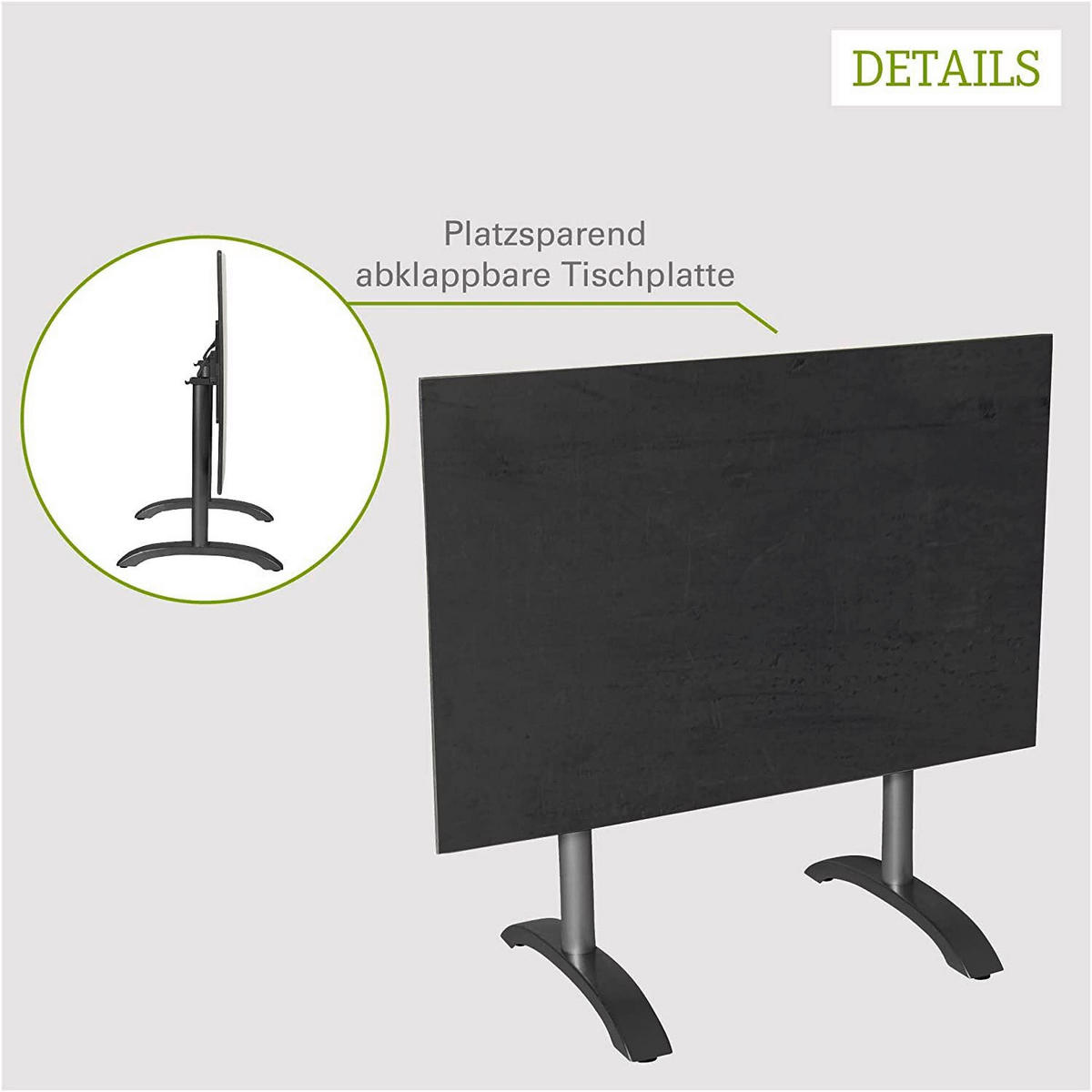 GARTENSET   - Dunkelgrau/Anthrazit, Basics, Holzwerkstoff/Kunststoff (120cm) - Gardenson