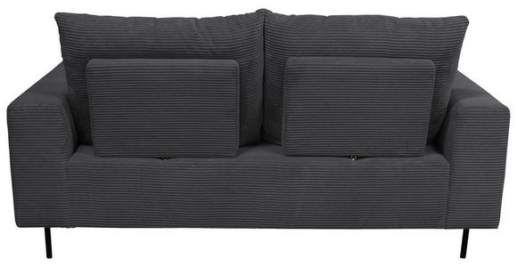 BIGSOFA  in Cord Anthrazit  - Anthrazit/Schwarz, KONVENTIONELL, Textil/Metall (246/100/116cm) - Carryhome