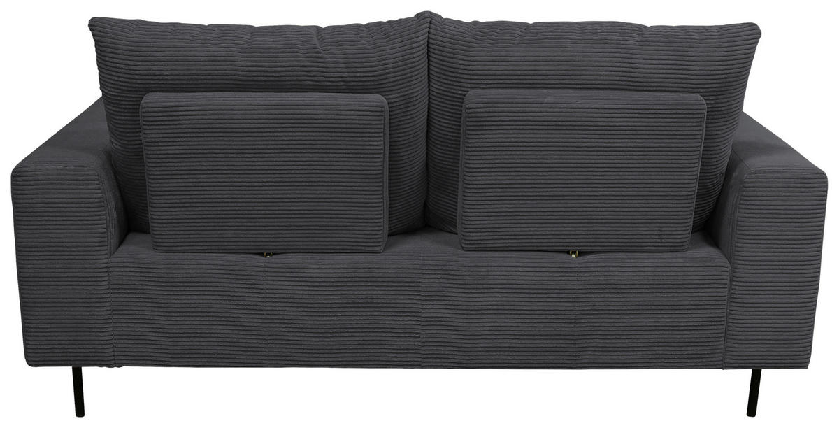 BIGSOFA Cord Anthrazit  - Anthrazit/Schwarz, KONVENTIONELL, Textil/Metall (246/100/116cm) - Carryhome