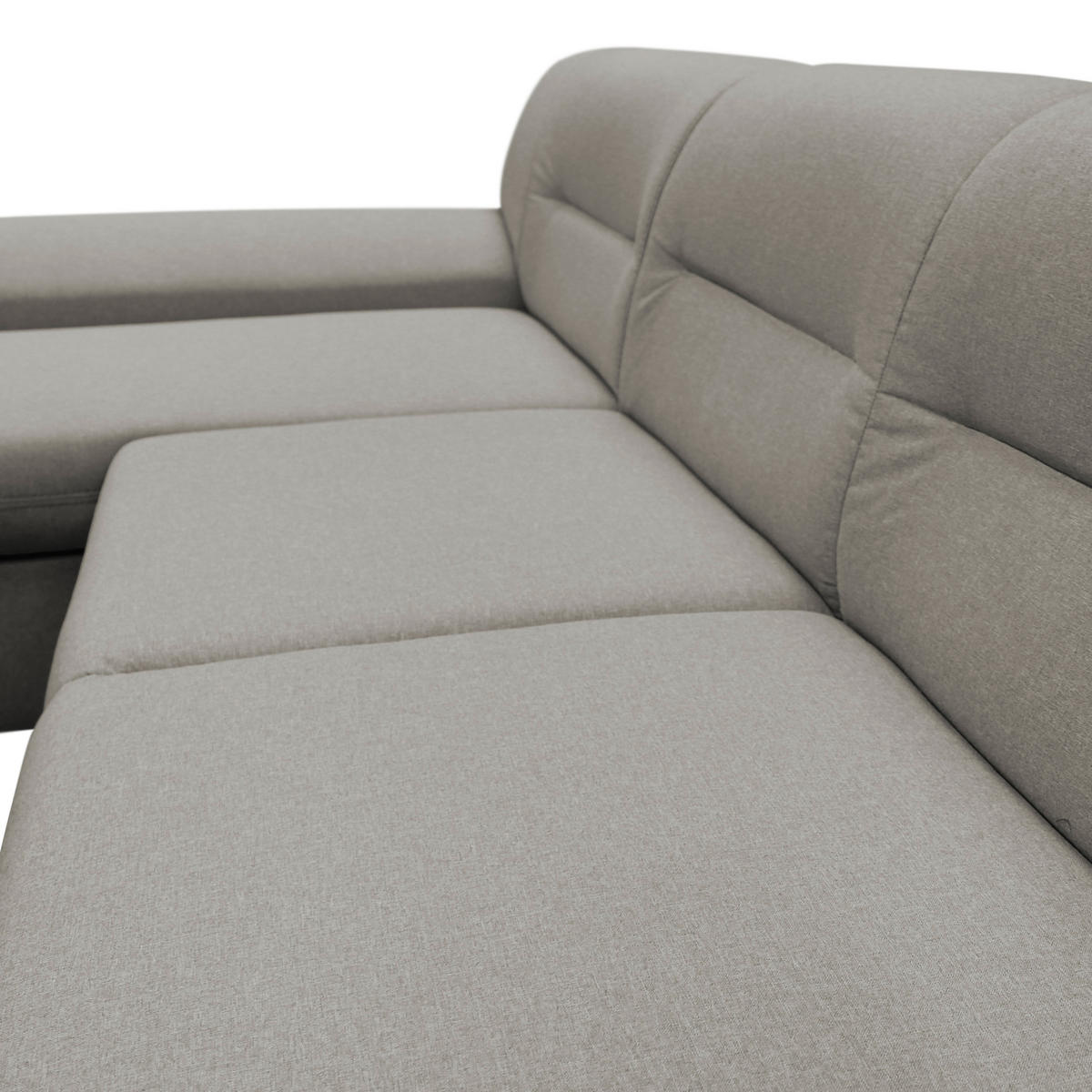 ECKSOFA Beige Flachgewebe  - Beige/Silberfarben, Design, Kunststoff/Textil (167/281cm) - MID.YOU