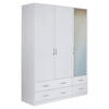 DREHTÜRENSCHRANK in Weiss  - Weiss/Silberfarben, Design, Glas/Holzwerkstoff (136/197/54cm) - Boxxx