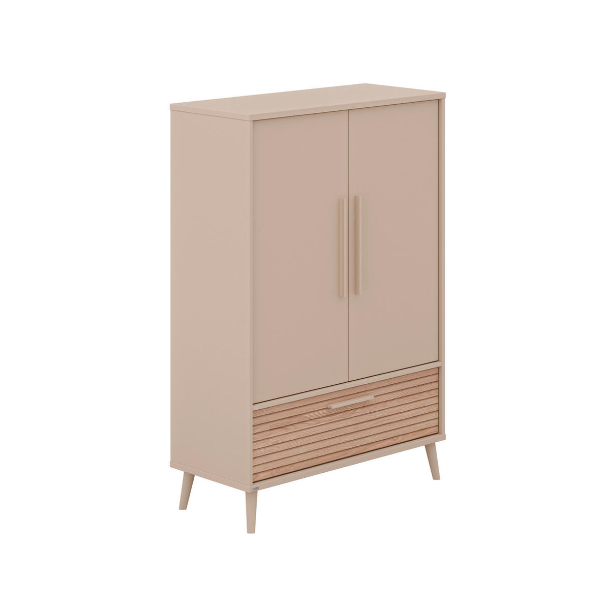 BABYKLEIDERSCHRANK Eefje Beige, Eichefarben  - Eichefarben/Beige, Basics, Holzwerkstoff (94,8/139,2/41,1cm) - Paidi