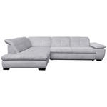 ECKSOFA Hellgrau Cord  - Hellgrau/Schwarz, Design, Textil/Metall (242/313cm) - Xora