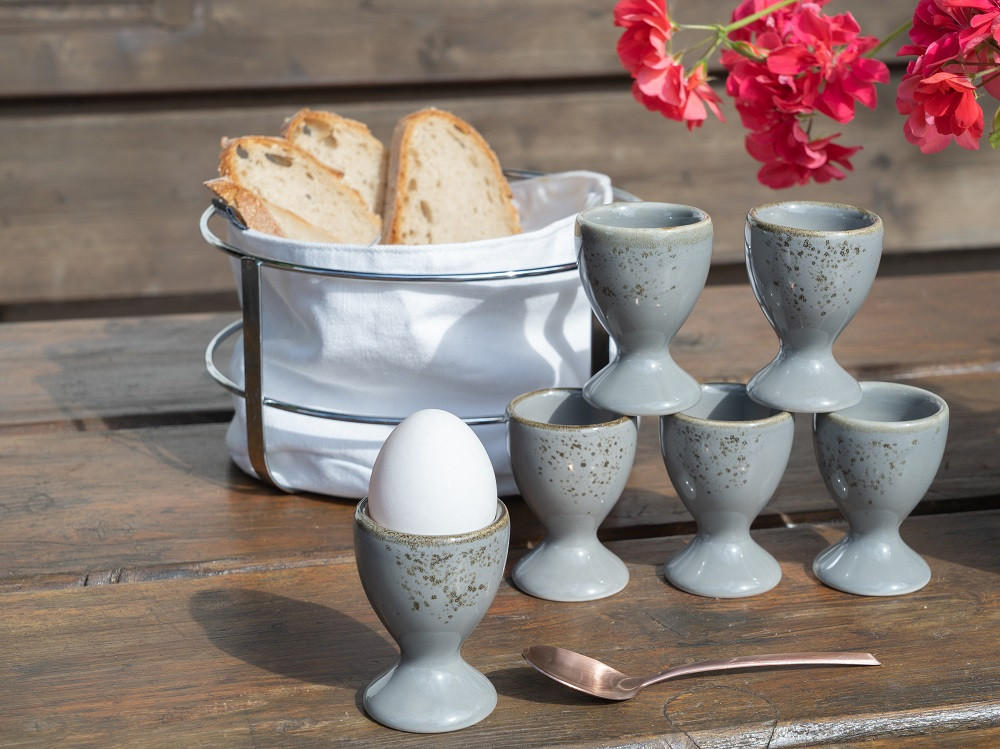 EIERBECHERSET Keramik Steinzeug 6-teilig  - Grau, Trend, Keramik (5,5cm) - Creatable