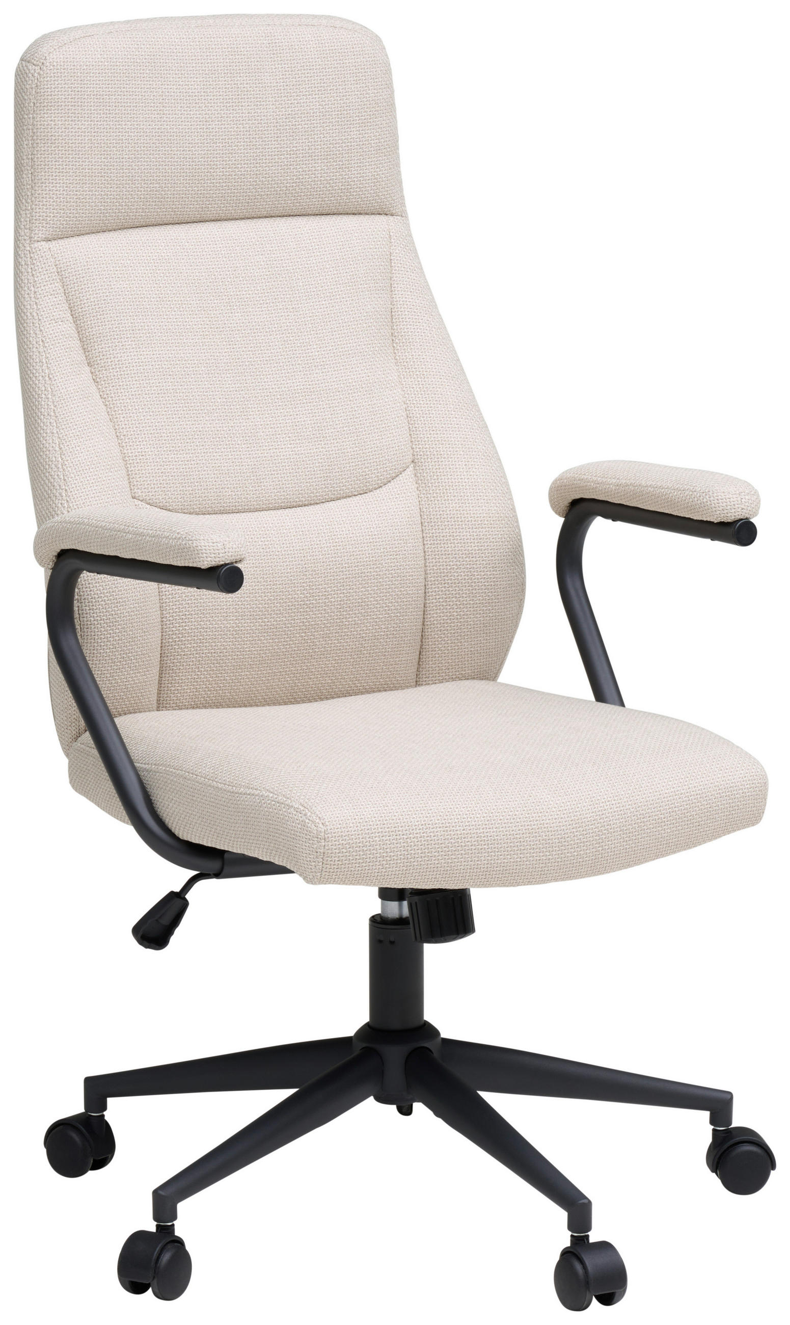 MID.YOU OTOČNÁ ŽIDLE, tkaná látka, krémová, černá