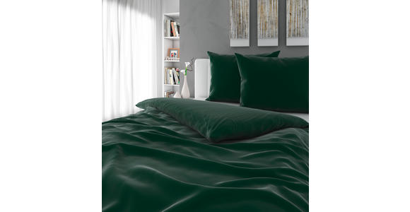 BETTWÄSCHE TANJA Satin 200/200 cm - Dunkelgrün, Basics, Textil (200/200cm) - Novel