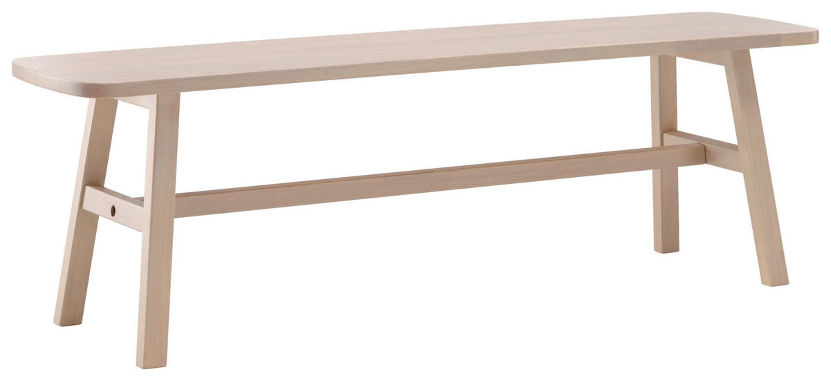 SITZBANK 140/45/35 cm Weiß Kautschukholz furniert  - Weiß, Design, Holz (140/45/35cm) - Livetastic