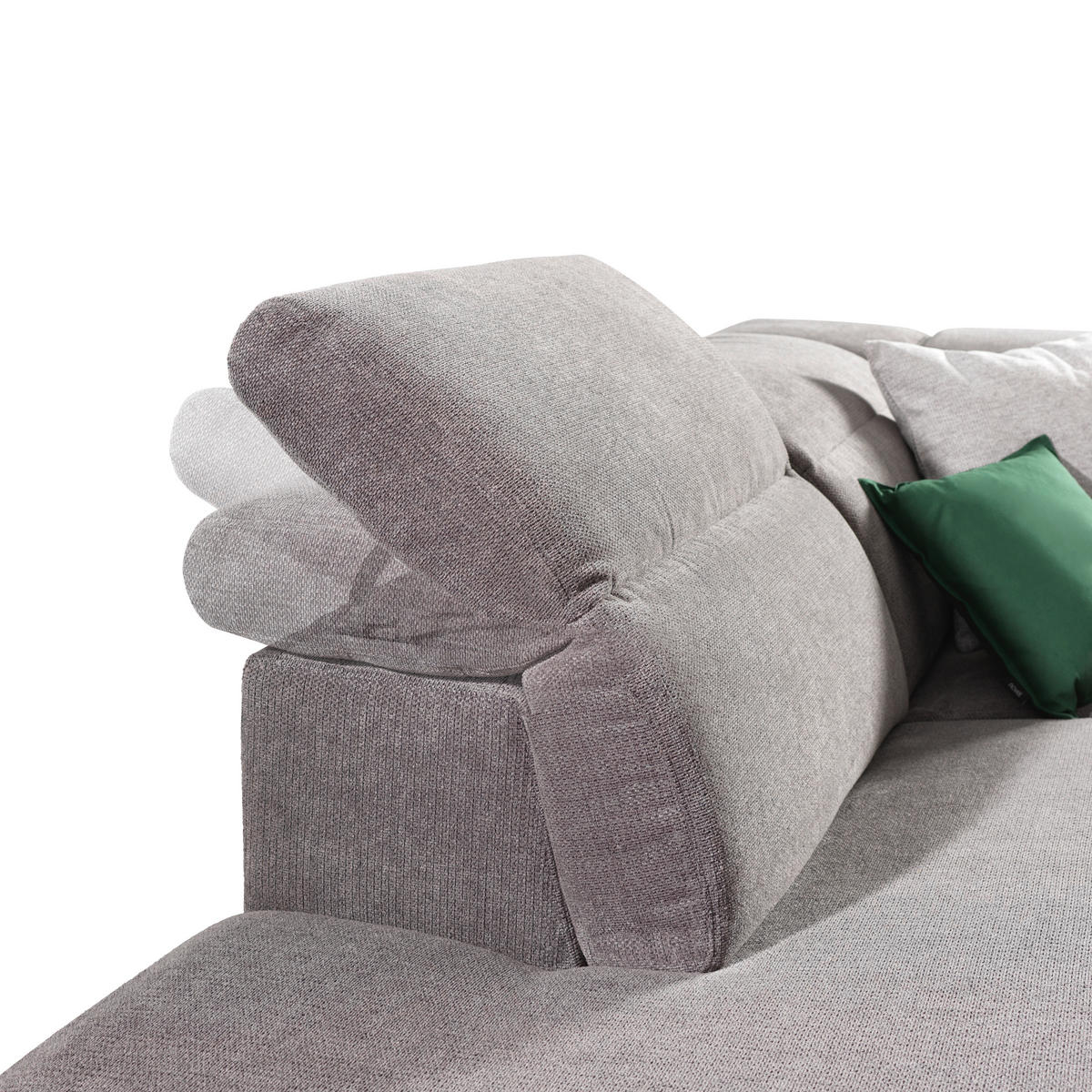 ECKSOFA in Flachgewebe Dunkelgrau  - Dunkelgrau/Schwarz, Design, Textil/Metall (290/238cm) - Pure Home Lifestyle
