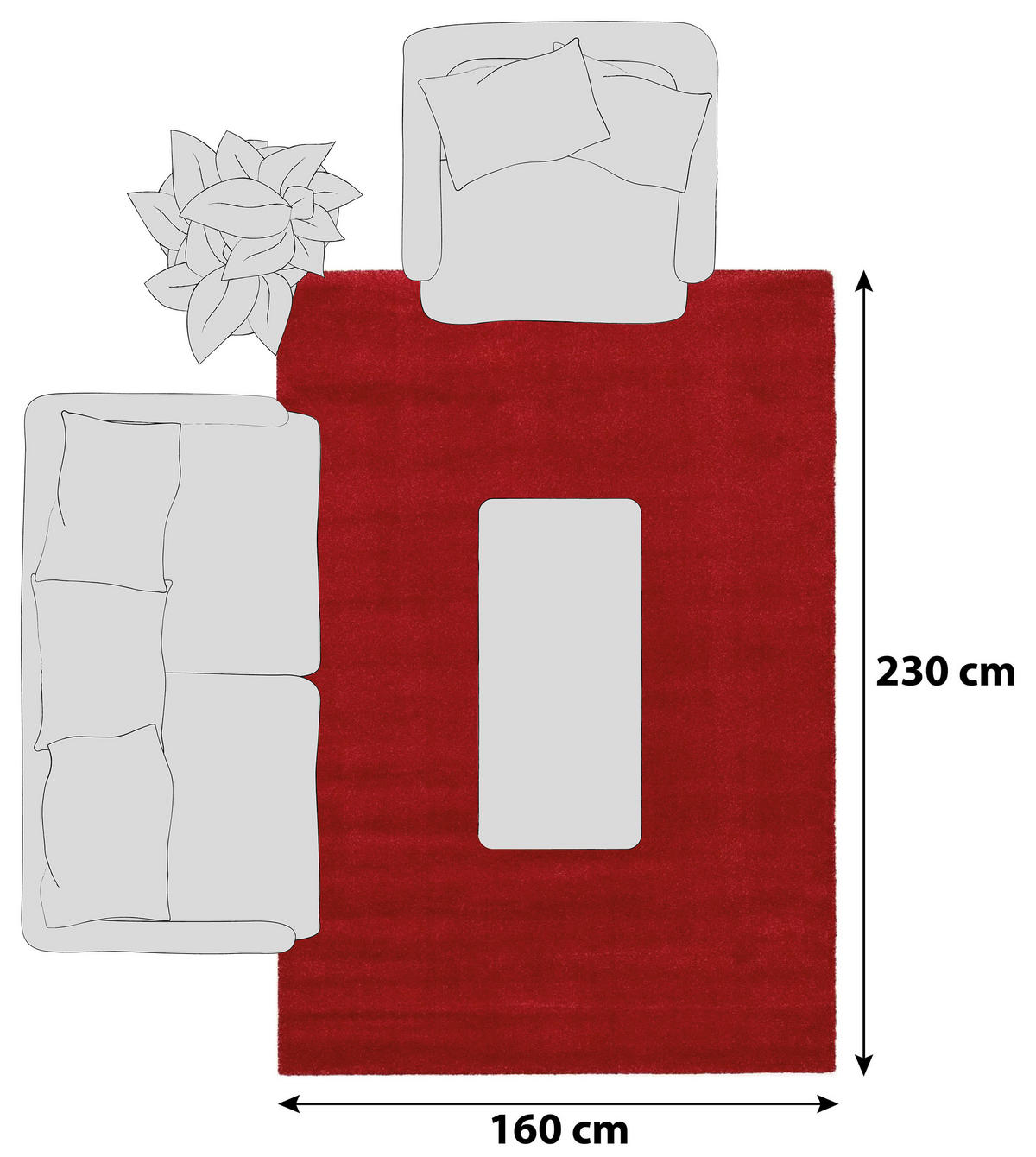 HOCHFLORTEPPICH 160/230 cm Bellevue Terracotta  - Terracotta, Basics, Textil (160/230cm) - Novel